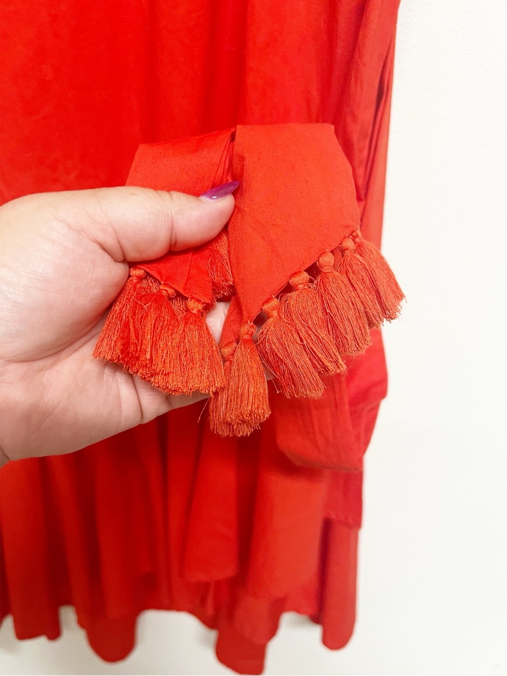 Roller Rabbit Womens Scarlet Asymmetric Ruffle Hem Wrap Cotton Maxi Skirt Size S - Picture 4 of 9